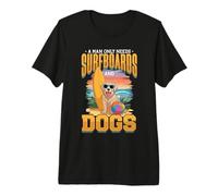 A Man Only Needs Surfboards and Dogs Golden Retriever Premium T-Shirt