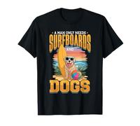 A Man Only Needs Surfboards and Dogs Golden Retriever T-Shirt