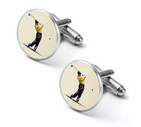 A Man Playing Golf Men's Novelty Cufflinks Alloy Tuxedo Shirt Studs Cuff Links Lightweight Jewelry Gift