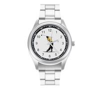 A Man Playing Golf Men's Wrist Watches Stainless Steel Strap Minimalist Business Quartz Watch for Daily Wear