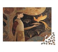 A Man Presents A Golden Dish,Rätsel Für Erwachsene 1000pcs (75x50cm),Herausforderungsspiele A Firebird Flies Up from The Dish