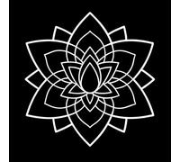 a Mandala with a Lotus Flower Silhouette in The Center Surrounded by Intricate Geometric Patterns Vinyl Wall Stickers 67.2x69.6cm Multi Color Selection White