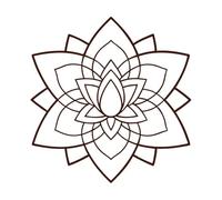 a Mandala with a Lotus Flower Silhouette in The Center Surrounded by Intricate Geometric Patterns Vinyl Wall Stickers 54.6x56.6cm Personalized Customization Coffee