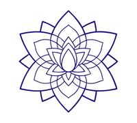 a Mandala with a Lotus Flower Silhouette in The Center Surrounded by Intricate Geometric Patterns Vinyl Wall Stickers 67.2x69.6cm Can Modify and add Information DarkBlue