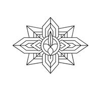 a Mandala with an Art Deco Influence Using Geometric Patterns and Metallic s Wall Stickers 38x50.9cm Can Modify and add Information Black