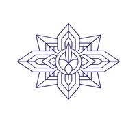 a Mandala with an Art Deco Influence Using Geometric Patterns and Metallic s Wall Stickers 60.8x81.4cm Wall beautification DarkBlue