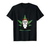 A Marijuana Bong Joint Smoking Panda Weed and Hemp T-Shirt