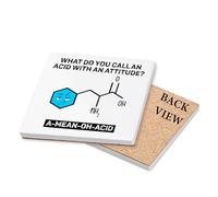 A Mean Oh Acid, Science Gifts for Adults, Chemistry or Biology Teacher Gift, Tableware, Coffee, Tea, Drink Coaster. (Square Ceramic Coaster)
