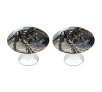 A Mechanical Dinosaur in A Ruined City Cabinet Knobs, 2-Pack Silver Stainless Steel Drawer Pulls with Screws, Elegant Hardware for Dressers, Kitchen,Cabinets & Desks