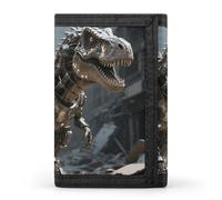 A Mechanical Dinosaur in A Ruined City Small Wallet Trifold Wallets Purse with 1 Cash Compartment And 8 Card Slots Money Clip