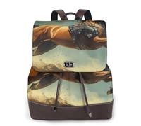 A mechanical horse galloping in the desert Ladies Travel Fashion Back Pack,Casual backpack,Print Women's leather backpack for Work