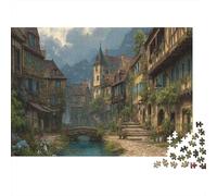 A Medieval French Town in The Mountains Rätsel Für Erwachsene || 1000pcs (75x50cm) Puzzles Lernspiele Home Decor Puzzles