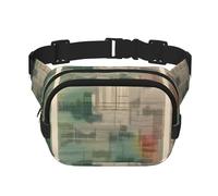 a Melodic Tunes Square Double-Layer Waist Bag for Outdoor Activities Such as Sports, Travel, Hiking, Cycling