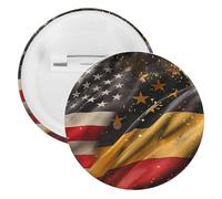 A-mericans And German Flags Buttons Pin Badges Tinplate Lapel Pins Crafts for Shirts Clothes Bag Accessory 1PCS