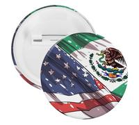 A-mericans Mexico Flag Buttons Pin Badges Tinplate Lapel Pins Crafts for Shirts Clothes Bag Accessory 1PCS