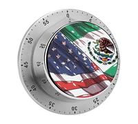 A-mericans Mexico Flag Kitchen Timer Magnetic Backing Desk Timer Clock for Cooking Work