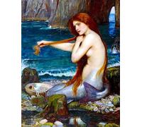 A Mermaid - John William Waterhouse - Large Notebook: 120 Lined Pages, College Ruled, 8.5"x 11" Journal Diary Notepad