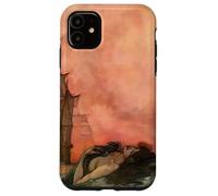 A Mermaid Lies Peacefully In The Water Under A Colorful Sky Case for iPhone 11