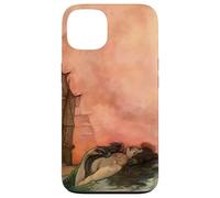 A Mermaid Lies Peacefully In The Water Under A Colorful Sky Case for iPhone 13