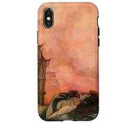 A Mermaid Lies Peacefully In The Water Under A Colorful Sky Case for iPhone X/XS