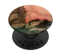 A Mermaid Lies Peacefully In The Water Under A Colorful Sky PopSockets Adhesive PopGrip
