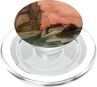 A Mermaid Lies Peacefully In The Water Under A Colorful Sky PopSockets PopGrip for MagSafe