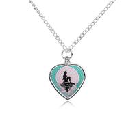 A Mermaid Reflected In The Sea Custom Urn Necklace for Ashes Heart Keepsake Pendant Jewelry Memorial Cremation