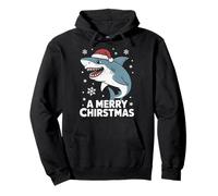 A Merry Christmas Funny Shark Santa Hat Ugly Sweater Pullover Hoodie