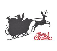 A 'Merry Christmas', Santa Sleigh & Reindeer Metal Cutting Dies, Father Christmas Festive Stencil, Card Making, Scrapbooking, Paper Crafts, E1