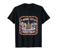 A Merry Little Christmas Cozy Xmas Tree Snow Village T-Shirt