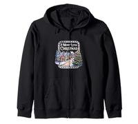A Merry Little Christmas Vintage Winter Village Scene Zip Hoodie