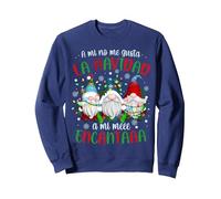 A mi no me gusta la navidad, a mi me encanta Feliz Navidad Sweatshirt, Adult Unisex, Navy Blue, Small