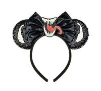 A Miaow Black Mouse Ears Headband MM Glitter Hair Hoop Women Butterfly Sequin Costum Hair Clasp Party Holiday Park Accessory (Black and Tongue)