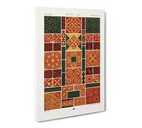 A Middle Ages Pattern By Albert Racinet Canvas Print | Gallery Wrapped 30mm Frame Wall Art | 30x20 inches | Ready to Hang | Retro Abstract Picture | Living Room Bedroom Lounge Office