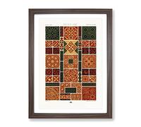 A Middle Ages Pattern By Albert Racinet Vintage Framed Print | A2 Walnut Framed Wall Art | Ready to Hang | Classic Fantasy Picture | Living Room Bedroom Lounge Office