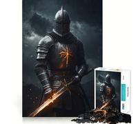 A Mighty Medieval Knight Jigsaw Puzzles for Adults 1000 Pieces Think Smart Smooth Joint Home Activity Christmas Surprise (50x75cm)
