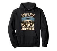 A Mile Of Runway Airplane Pilot Flight School Aviation Pullover Hoodie