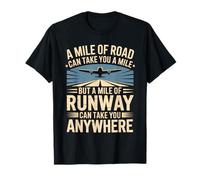 A Mile of Runway Airplane Pilot Flight School Aviation T-Shirt