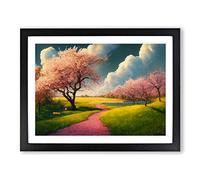 A Mind Blowing Spring Forest Framed Print | A4 Black Framed Wall Art | Ready to Hang | Modern Landscape Picture | Living Room Bedroom Lounge Office