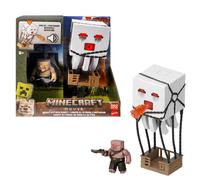 Mattel Minecraft Action Figure Set, Blast Attack Ghast with Lights, Sounds, Launcher & Projectile, Plus Piglin Warrior Inspired by The Movie