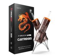 A-minusone 1209RS Standard Disposable Tattoo Needle Cartridges, Pack of 20, Round Shader Needles with Membrane Safety Cartridges for Tattoo Artists