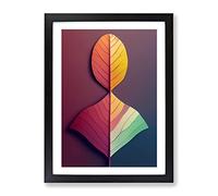 A Miraculous Leaf Abstract Framed Print | A2 Black Framed Wall Art | Ready to Hang | Abstract Floral Picture | Living Room Bedroom Lounge Office