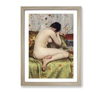 A Modern Magdalen By William Merritt Chase Classic Painting Framed Print | A2 Oak Framed Wall Art | Ready to Hang | Classic Historical Picture | Living Room Bedroom Lounge Office