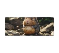 A Mole Holding A Potato Mouse Pad In Big Extended Non-Slip Rubber Base Mousepad With Stitched Edges Gaming Pc Desktop Large Mouse Pad 11.8x31.5