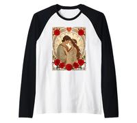 A Moment Meant Just for Us Romantic Art Nouveau Illustration Raglan Baseball Tee