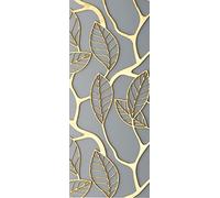 A.Monamour 3D Door Stickers for Interior Doors 3D Gold Lattice with Pattern of Leaf Modern Abstract Art Vinyl Removable Self Adhesive Door Poster Wallpaper Mural Decals for Bedroom Office 90x200cm
