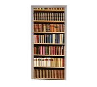 A.Monamour 3D Door Stickers for Interior Doors 3D Library Bookcase Bookshelf Full of Books Vintage Background Vinyl Waterproof Self Adhesive Door Mural Decals for Bedroom Office Bathroom 77 x 200 cm
