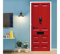 A.Monamour 3D Door Stickers for Interior Doors A Red Front Door of A London Town House Vinyl Removable Self Adhesive Door Poster Wallpaper Mural Decals for Bedroom Office Bathroom 85 x 200 cm