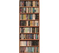 A.Monamour 3D Door Stickers for Interior Doors Bookshelf Full of Books in Library Vintage Bookcase Background Vinyl Waterproof Self Adhesive Door Mural Decals for Bedroom Office Bathroom 77 x 200 cm