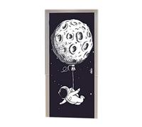 A.Monamour 3D Door Stickers for Interior Doors Funny Astronaut Fly with Moon Balloon in Space Universe Vinyl Waterproof Self Adhesive Door Mural Decals for Bedroom Office Bathroom 77 x 200 cm